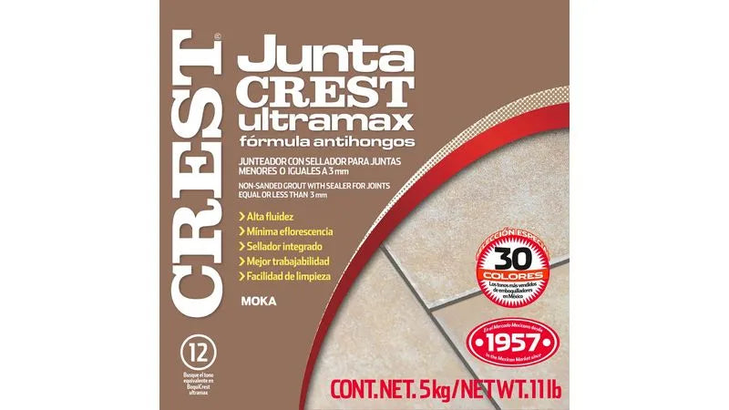 Juntacrest Ultramax Sin Arena Moka 5 Kg Crest Pr2220