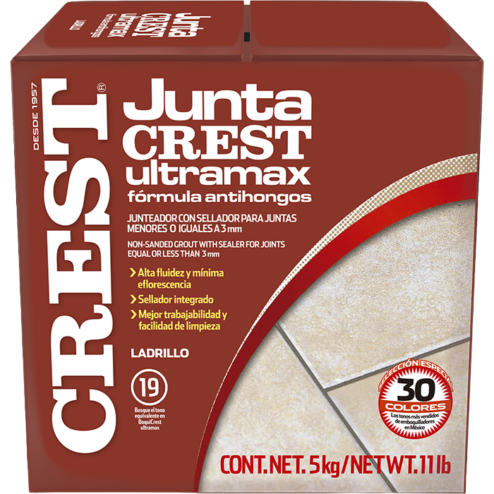Juntacrest Ultramax Sin Arena Rojo 5Kg Crest Pr2222