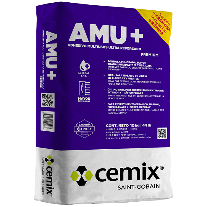 Adhesivo Multiusos De Alto Desempeño 10 Kg Cemix Amu Pr40035