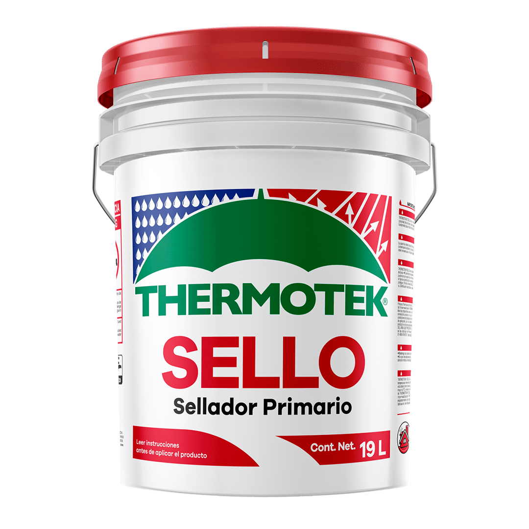 THERMOTEK SELLO ACRÍLICO — Sellador acrílico promotor de adherencia cubeta 19 L tapa roja
