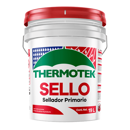 THERMOTEK SELLO ACRÍLICO — Sellador acrílico promotor de adherencia cubeta 19 L tapa roja