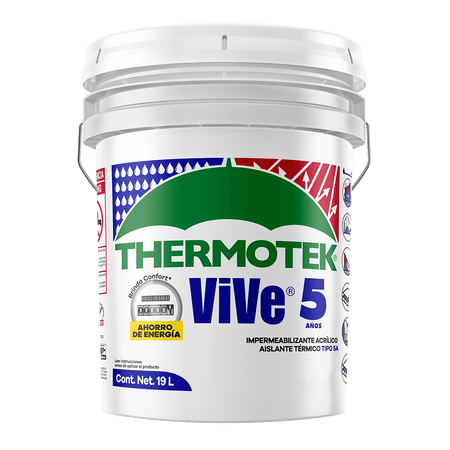 THERMOTEK VIVE Hipoteca Verde — Impermeabilizante acrílico ahorrador de energía cubeta 19 L