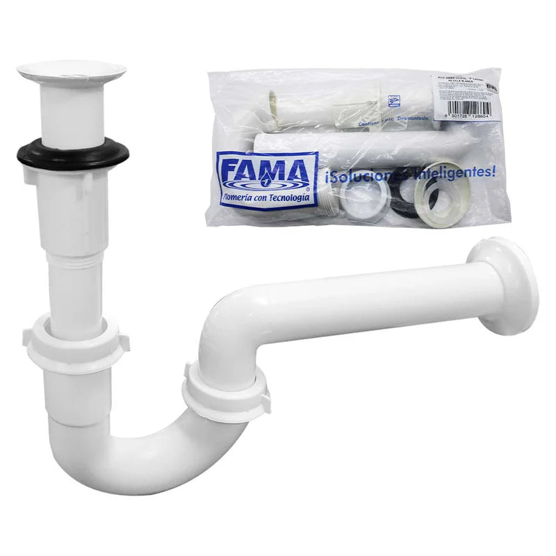 Céspol Rígido de Plástico para Lavabo con Rejilla Cromada PT5360