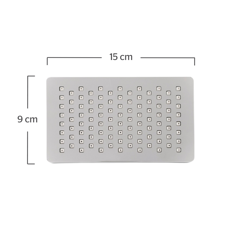 Regadera Rectangular Urrea 3020B Clásica con Brazo y Chapetón Cromo, PV0700