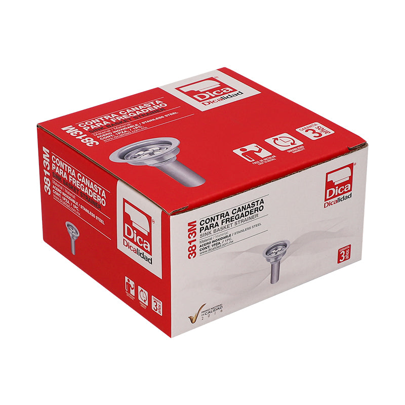 Contracanasta De Acero Inoxidable, Modelo 3813M, Dica