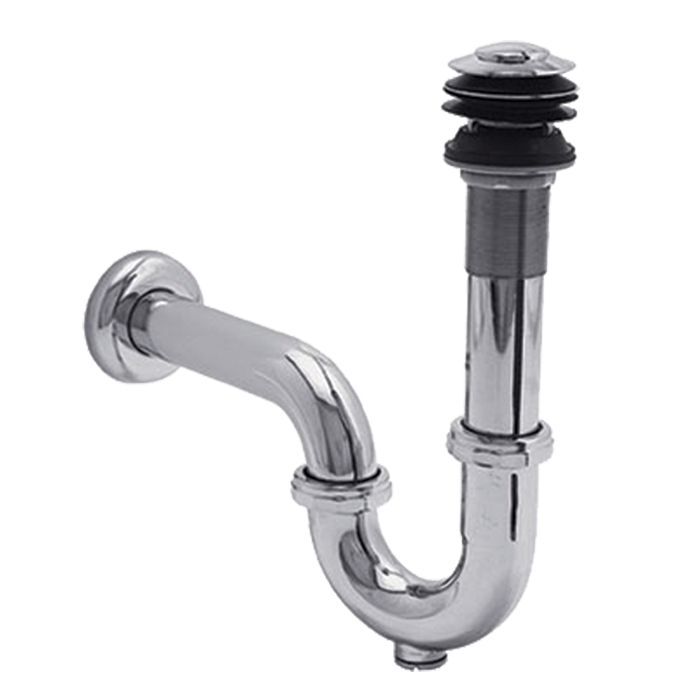 Cespol Rígido De Latón Para Lavabo Con Contra Y Rebosadero Click, Modelo 207, Urrea