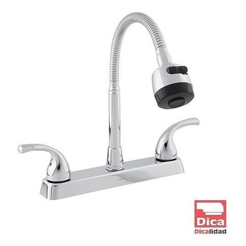Mezcladora Dica 8 Para Fregadero Nariz Flexible Cromo Pv2501