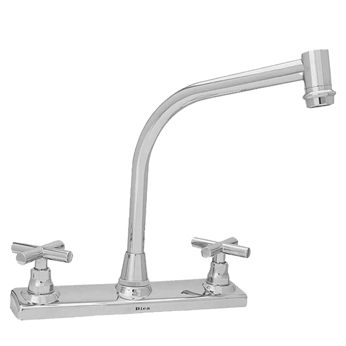 Mezcladora Dica 4323 Para Fregadero Piso 8 Manerales Cruceta Cromo