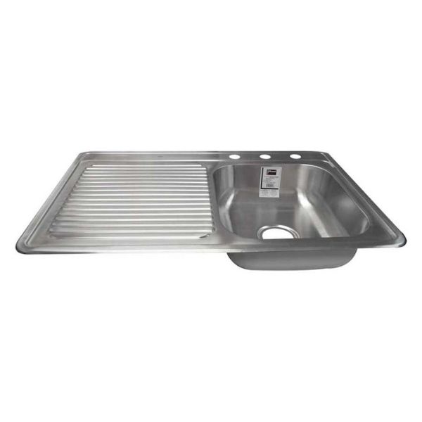 Fregadero de Acero Inoxidable con Escurridor Izquierdo 75x48 cm, PV6016