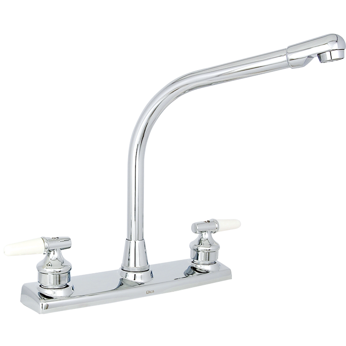 Mezcladora Ecológica Dica 3709C Para Fregadero 8 Cuello Alto Cromo