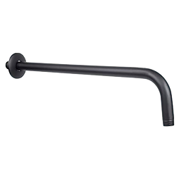 Brazo Redondo Para Regadera Dica 4552Brr.2 | 40 Cm | A Pared | Con Chapetón | Negro Mate