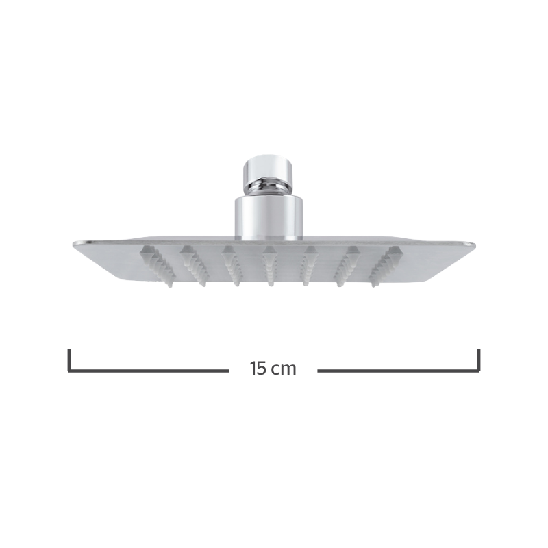 Regadera Cuadrada Tipo Plato 6 Pulgadas Cromo Dica 4536C, PV9083