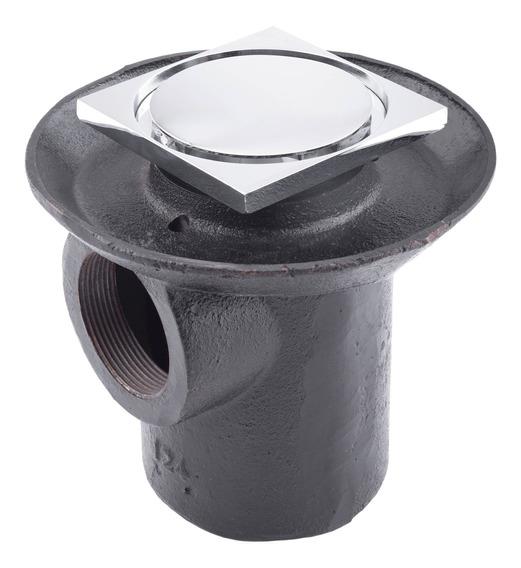 Coladera De Hierro 1 Boca Para Piso Con Rejilla Redonda Cromada, Modelo 124Rcinox, Urrea