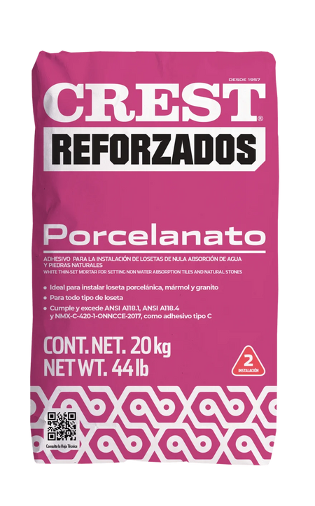 Adhesivo Crest Porcelanato 20 kg — CREST