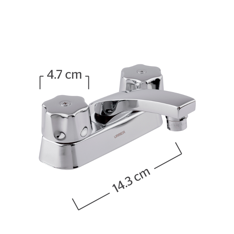 Mezcladora Urrea Para Lavabo Con Maneral Queen Acabado Cromado Pv0447