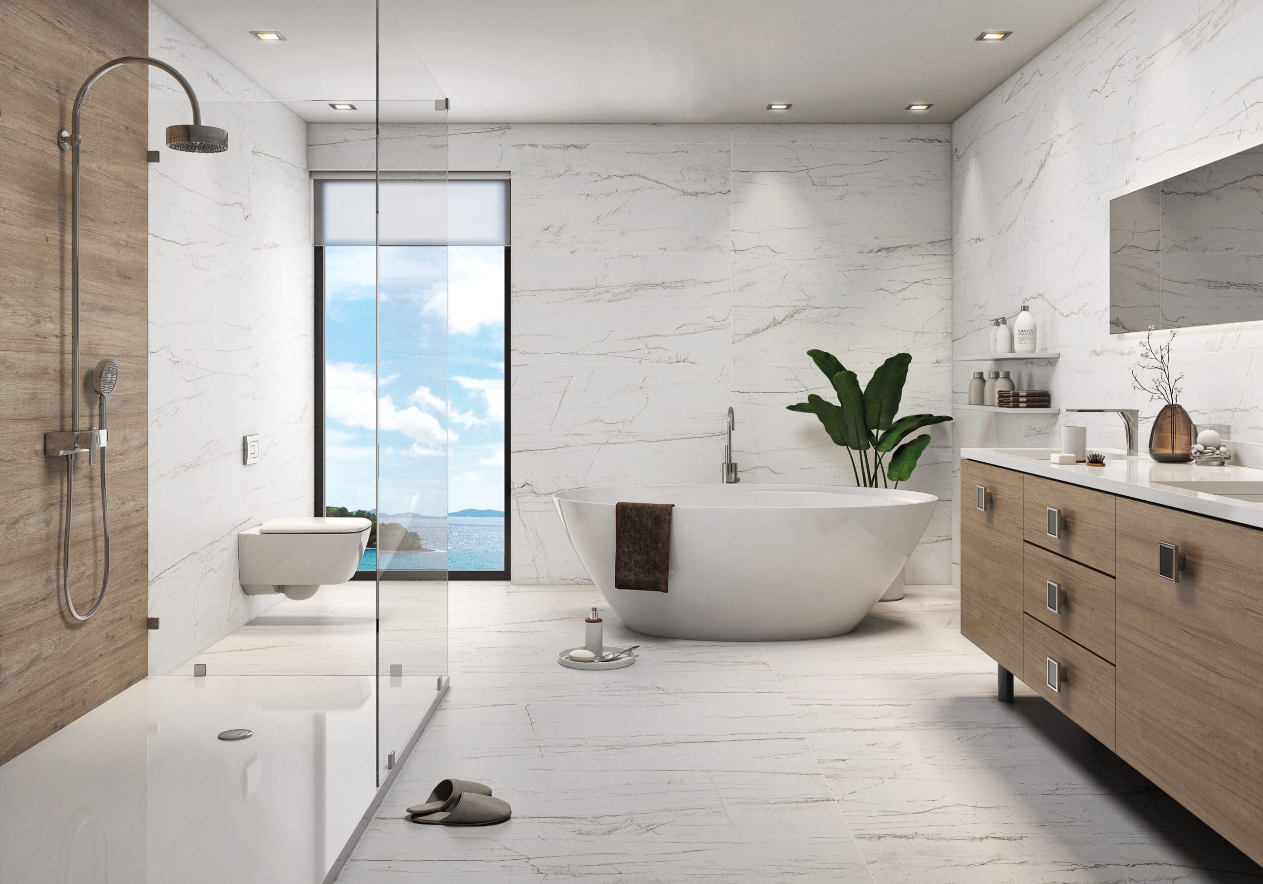 Santorini — render baño HD