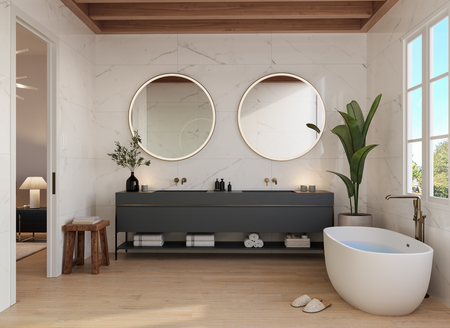 Render baño Samperi Pulido y Woodland Cesantoni