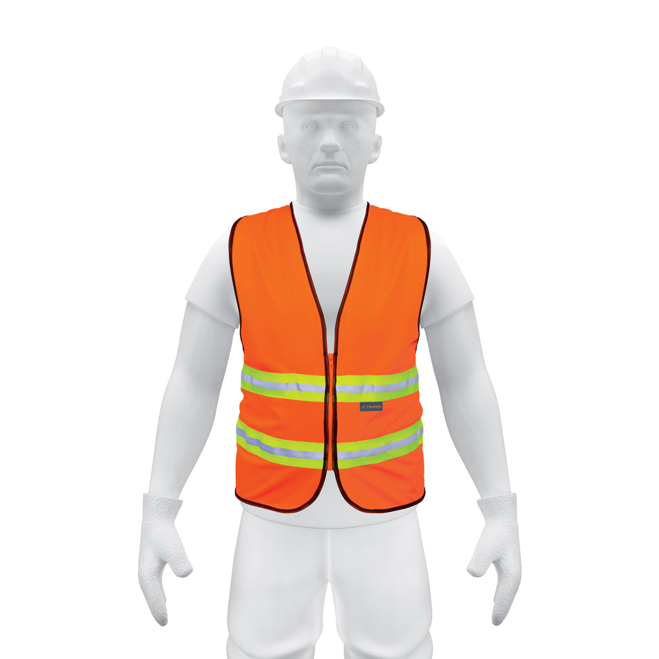 Chaleco de Seguridad Industrial con Cierre Color Naranja Alta Visibilidad, TP13473