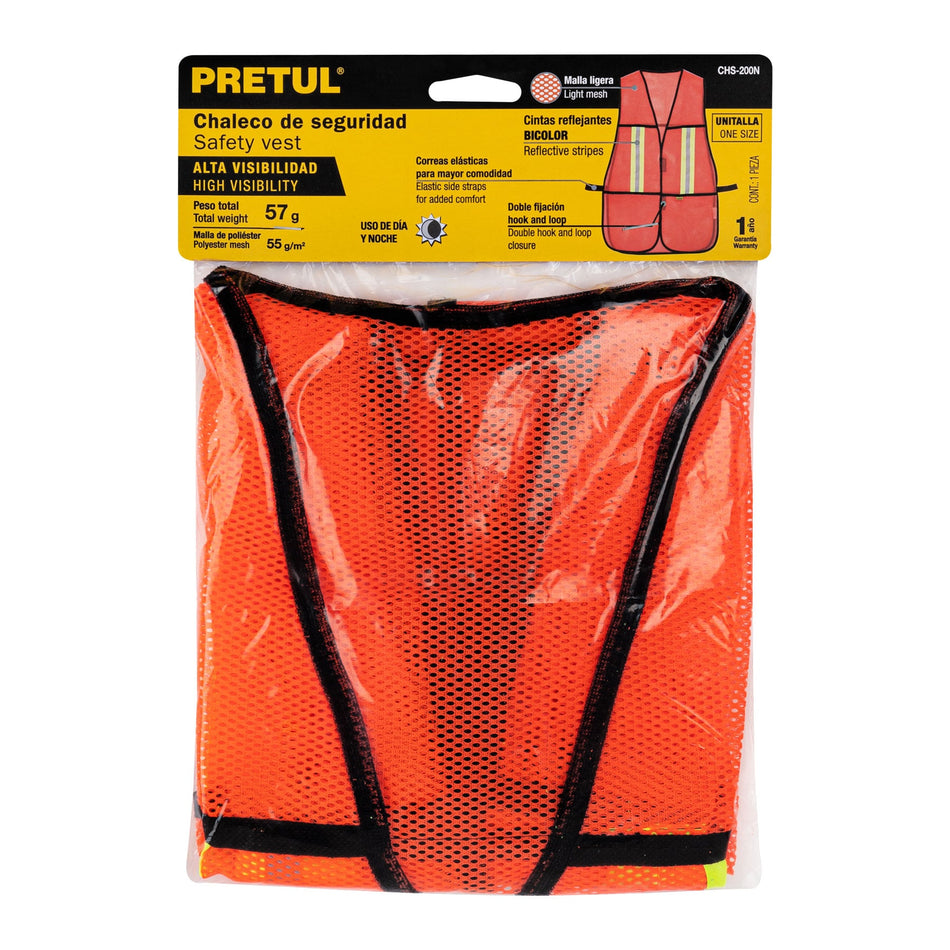 Chaleco de Seguridad Naranja con Cintas Reflejantes Chs-200N, TP21025