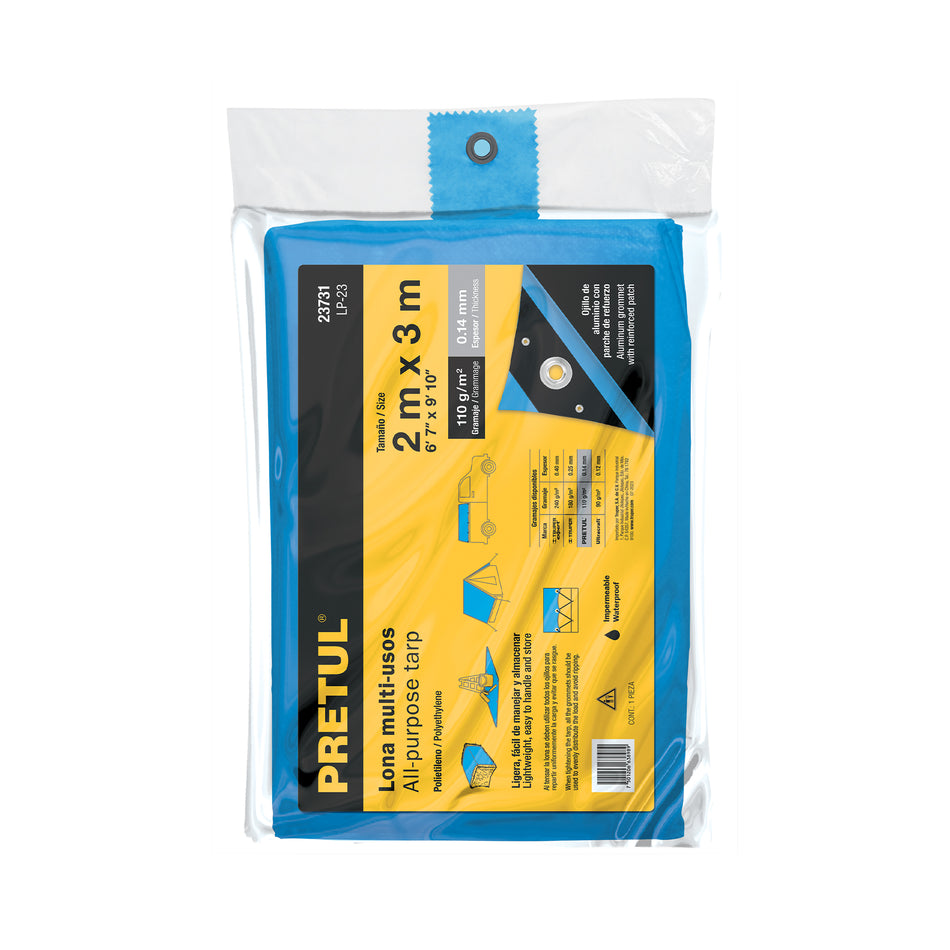Lona Impermeable Pretul 2 x 3 Metros Color Azul Modelo Lp-23, TP23731