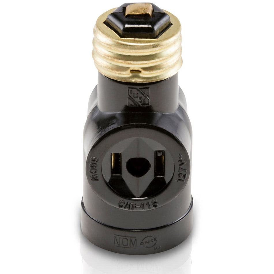 Socket foco 115 con receptáculo IUSA 310748 negro baquelita