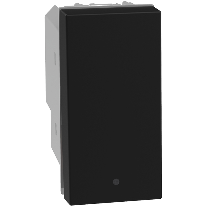 Tomacorriente dúplex 2P+T con 2 USB A+C Negro Mate 3 módulos Quinziño GO BTICINO 1301663
