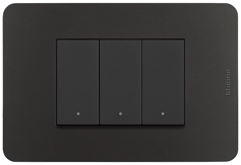 Placa aluminio Titanio 1 módulo con chasis Quinziño GO BTICINO 1323114