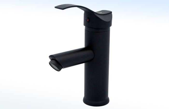 Monomando 23-MNC Negro Mate para Lavabo con Chapetón - RUGO