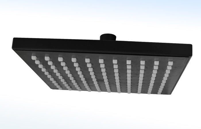 Regadera Cuadrada Malasia 44-MCN 7.5x7.5" Negro Mate - RUGO